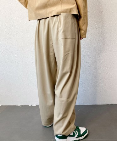 Beige Pleated Comfy Pants #250125